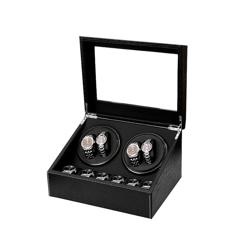 ChronoVault™ 4-Slot Automatic Watch Winder + 6 Watch Storage | Silent Motor + Glass Display