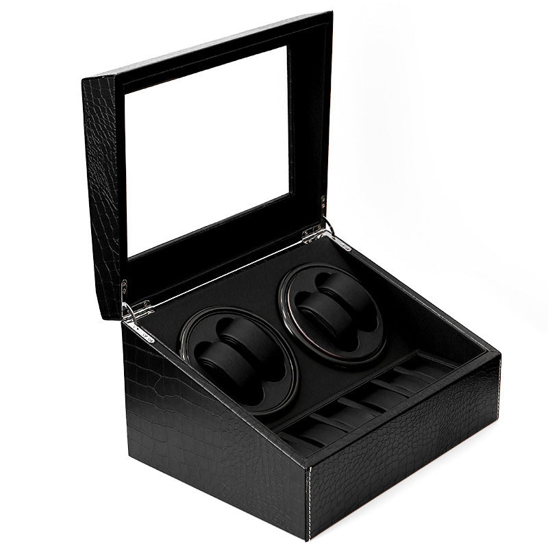 ChronoVault™ 4-Slot Automatic Watch Winder + 6 Watch Storage | Silent Motor + Glass Display