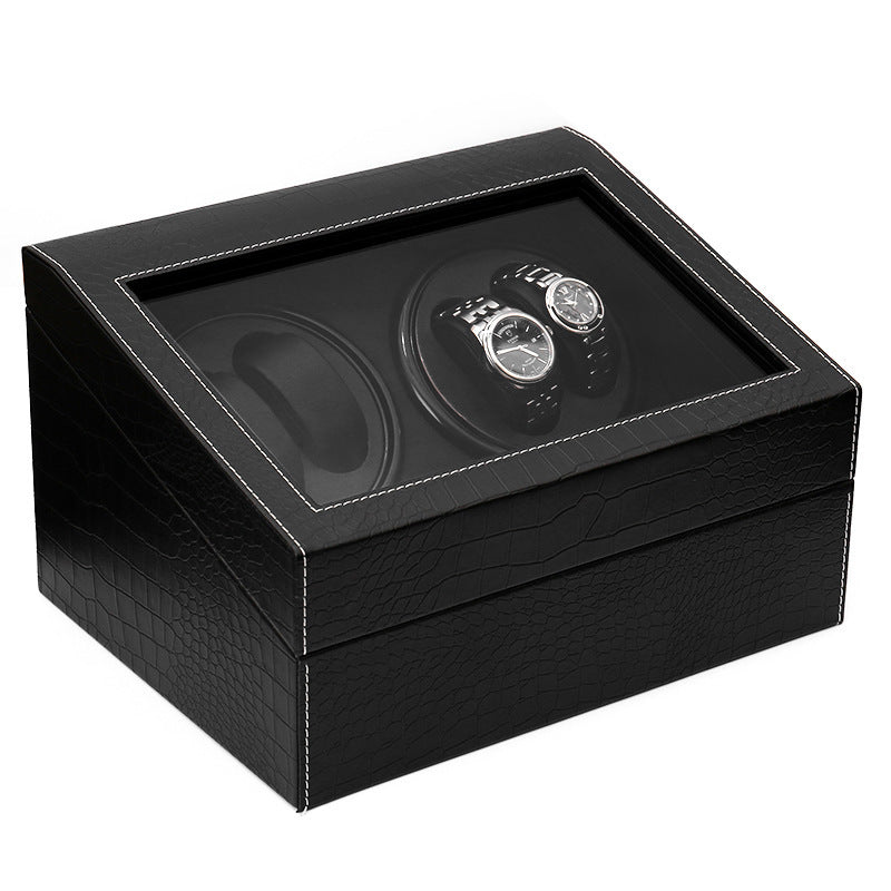ChronoVault™ 4-Slot Automatic Watch Winder + 6 Watch Storage | Silent Motor + Glass Display