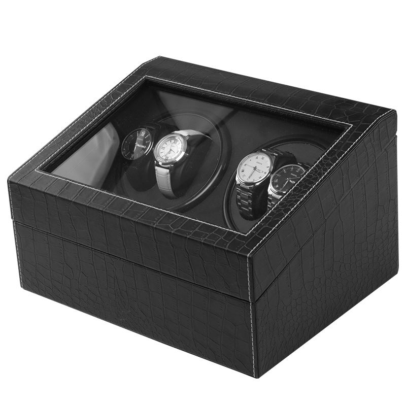ChronoVault™ 4-Slot Automatic Watch Winder + 6 Watch Storage | Silent Motor + Glass Display