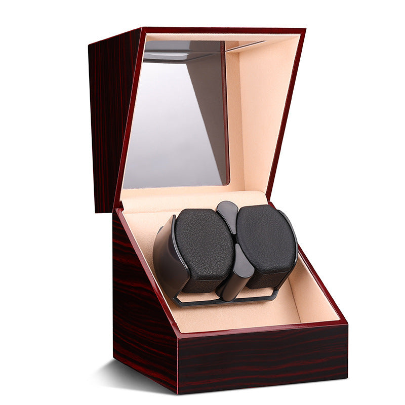 SoloSpin™ Luxury Single Watch Winder – Ebony, Rosewood, or Gloss Black Finish | Suede Interior