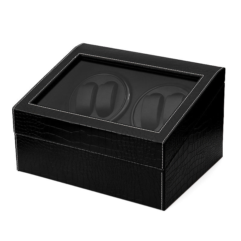 ChronoVault™ 4-Slot Automatic Watch Winder + 6 Watch Storage | Silent Motor + Glass Display