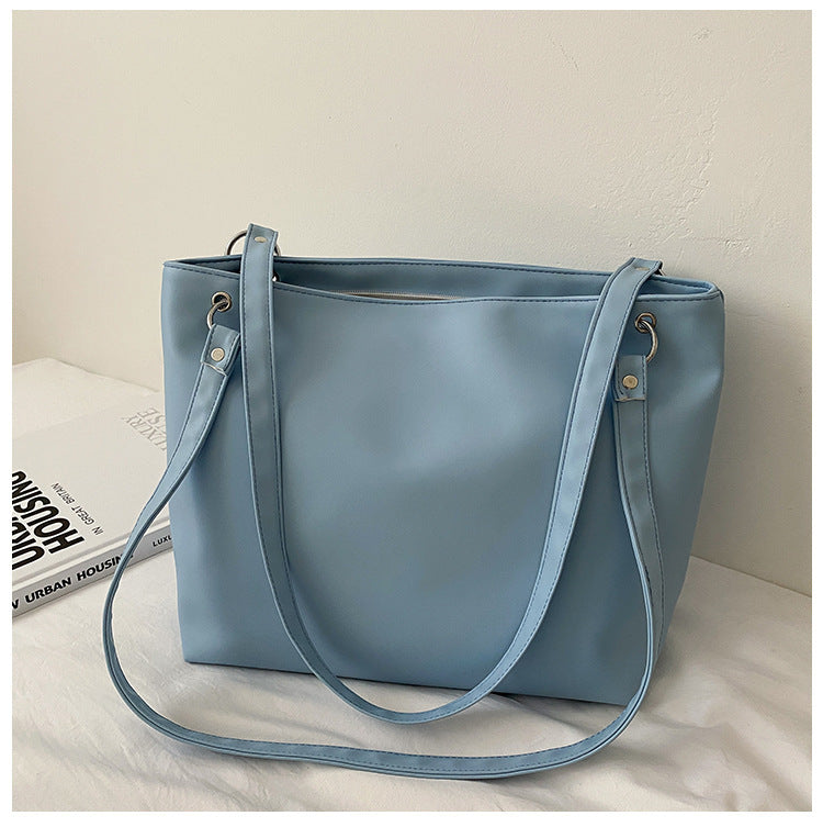 Minimalist PU Leather Shoulder Tote – Soft & Spacious Everyday Bag