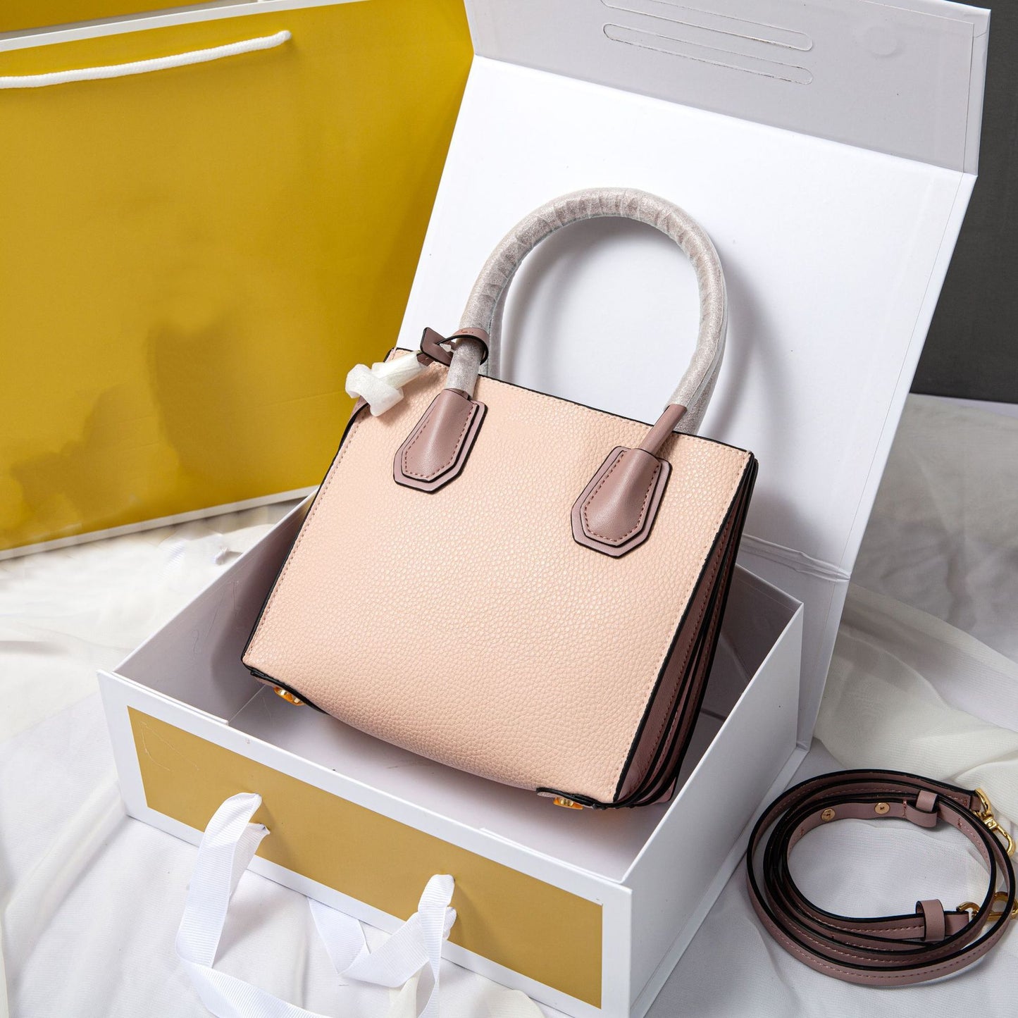 Elegant Litchi Grain Cowhide Handbag – Small & Medium Luxury Edition