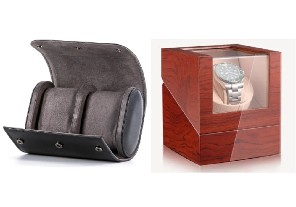 SoloSpin™ Luxury Single Watch Winder – Ebony, Rosewood, or Gloss Black Finish | Suede Interior