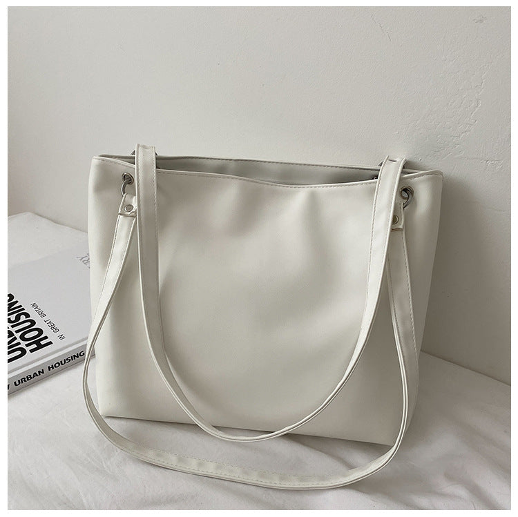 Minimalist PU Leather Shoulder Tote – Soft & Spacious Everyday Bag