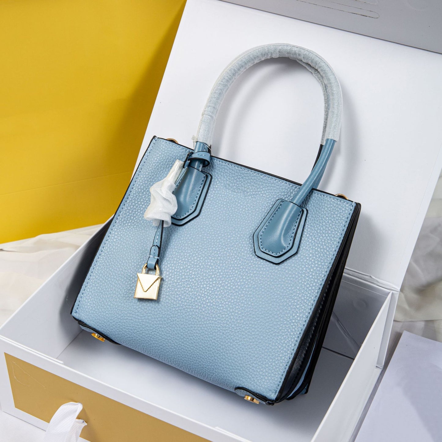 Elegant Litchi Grain Cowhide Handbag – Small & Medium Luxury Edition