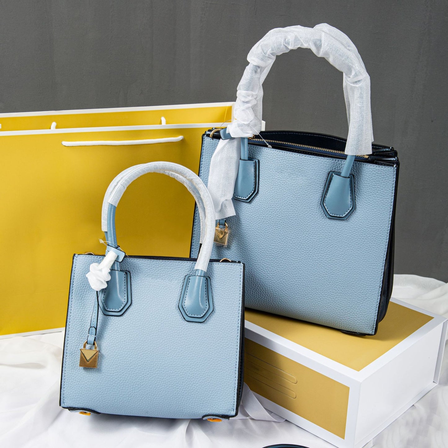 Elegant Litchi Grain Cowhide Handbag – Small & Medium Luxury Edition