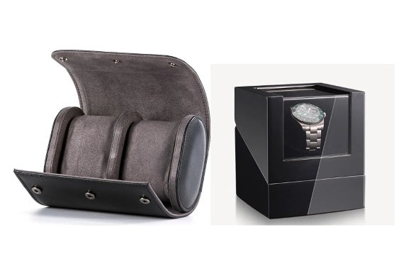 SoloSpin™ Luxury Single Watch Winder – Ebony, Rosewood, or Gloss Black Finish | Suede Interior