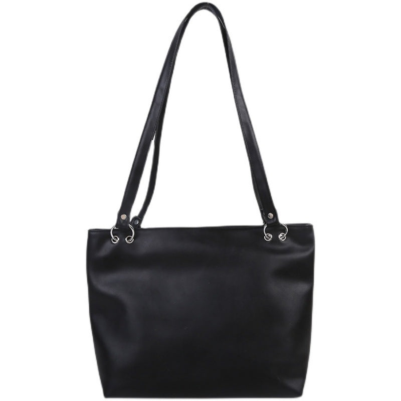 Minimalist PU Leather Shoulder Tote – Soft & Spacious Everyday Bag