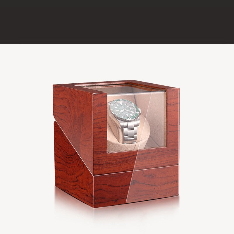 SoloSpin™ Luxury Single Watch Winder – Ebony, Rosewood, or Gloss Black Finish | Suede Interior