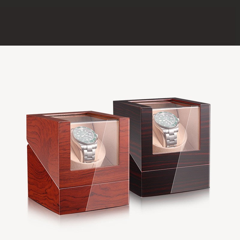 SoloSpin™ Luxury Single Watch Winder – Ebony, Rosewood, or Gloss Black Finish | Suede Interior