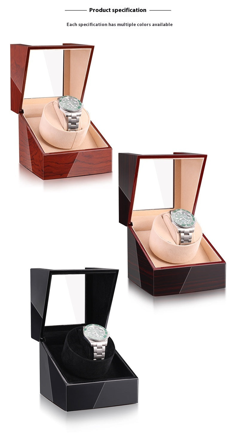 SoloSpin™ Luxury Single Watch Winder – Ebony, Rosewood, or Gloss Black Finish | Suede Interior