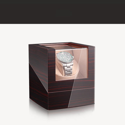 SoloSpin™ Luxury Single Watch Winder – Ebony, Rosewood, or Gloss Black Finish | Suede Interior