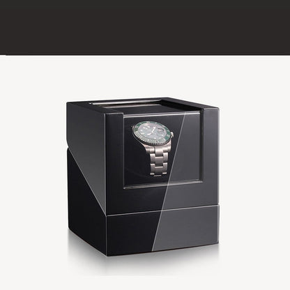 SoloSpin™ Luxury Single Watch Winder – Ebony, Rosewood, or Gloss Black Finish | Suede Interior