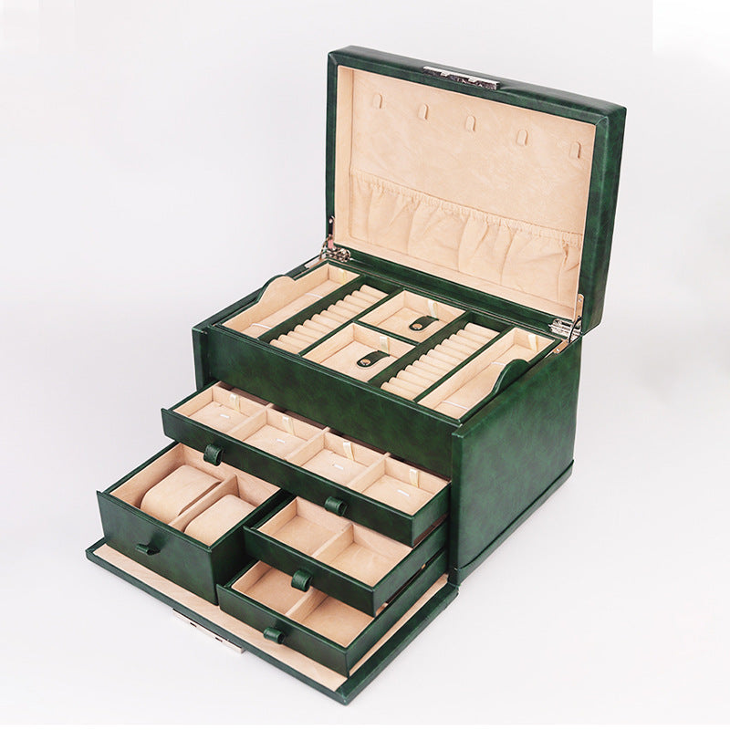 Imperial Luxe™ Leather Watch & Jewelry Organizer – Velvet Interior | Lockable