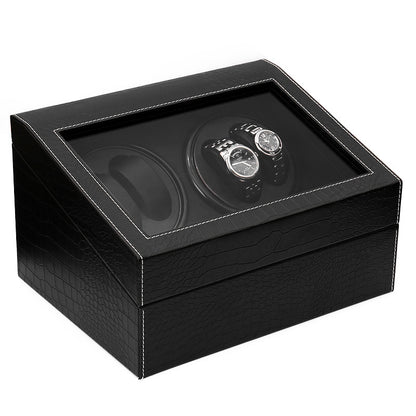 ChronoVault™ 4-Slot Automatic Watch Winder + 6 Watch Storage | Silent Motor + Glass Display