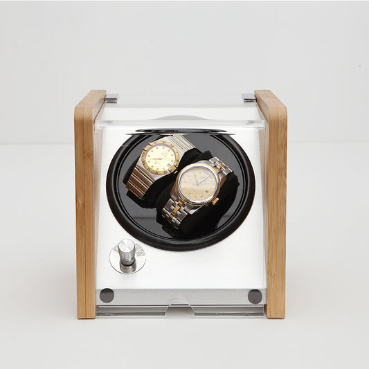ZenSpin™ Bamboo Watch Winder – Dual & Quad Auto-Wind Options | Silent Motor + Acrylic Display