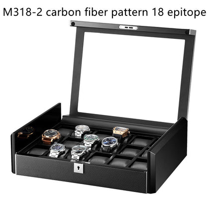 VaultBox™ Premium Watch Display Case – 6 / 12 / 18 Slot | Carbon Fiber or Piano Black Finish